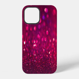 Coque iPhone 12 Parties scintillant rose rouge : Bokeh Abstrait