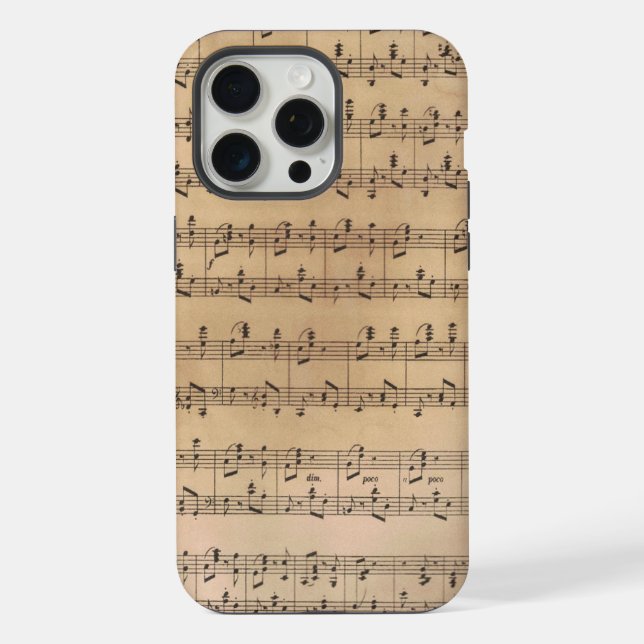 Coque iPhone Partition musicale vintage (Verso)