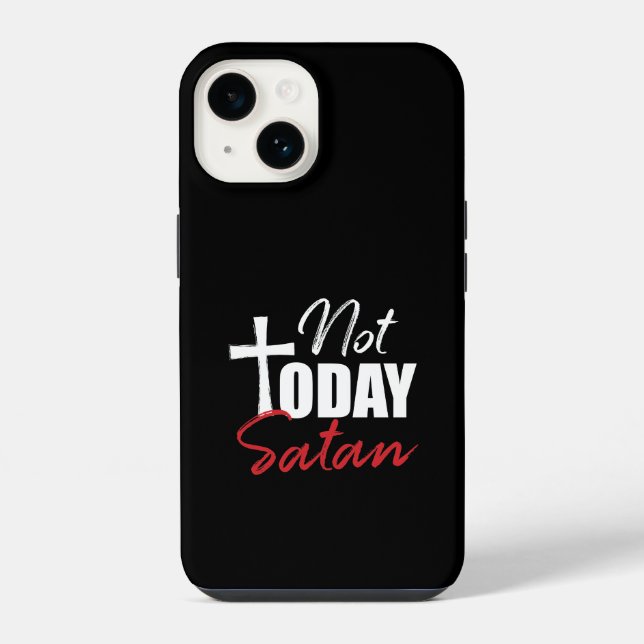 Coque iPhone Pas aujourd'hui Satan Noir  (Verso)