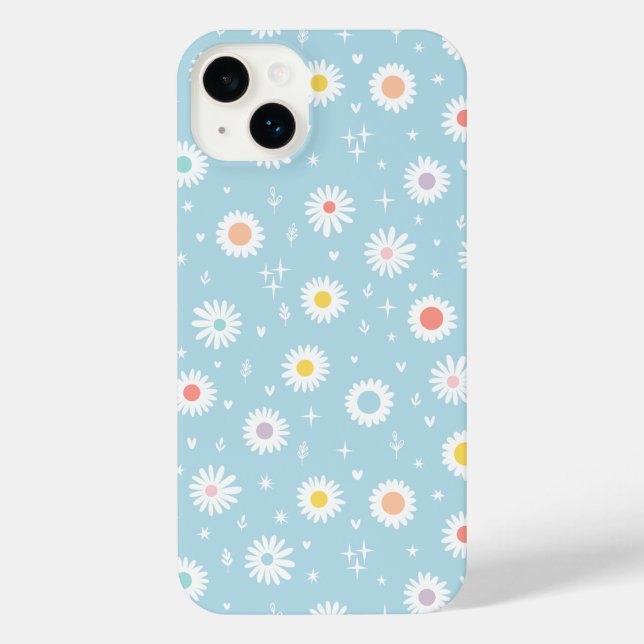 Coque iPhone  Pastel Blue Floral Aesthetic (Verso)