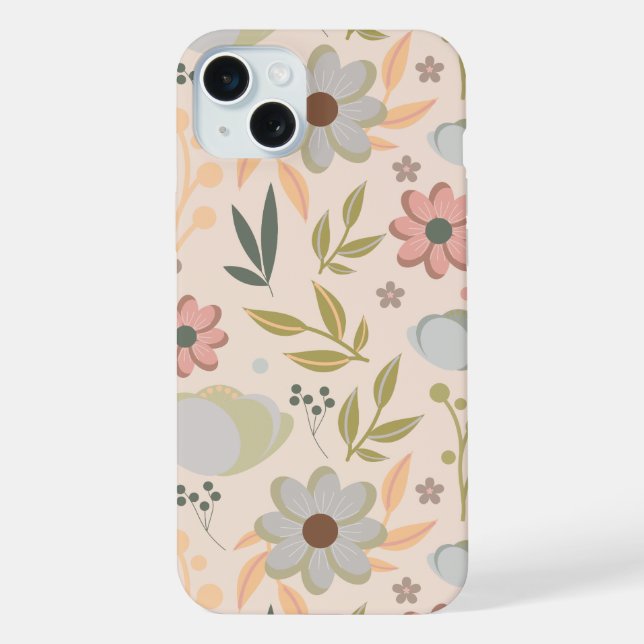 Coque iPhone Pastel Floral Pattern– Soft Aesthetic Flower (Verso)
