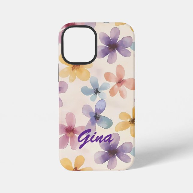 Coque iPhone Pastel Floral Retro Hippie Fleurs (Verso)