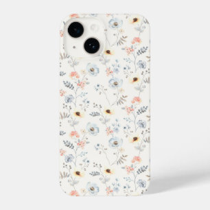 Coque Pour iPhone 14 Pastel Poppy Floral Garden Motif
