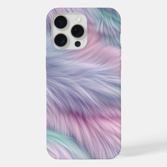 Coque iPhone Pastel Rainbow Fur (Verso)