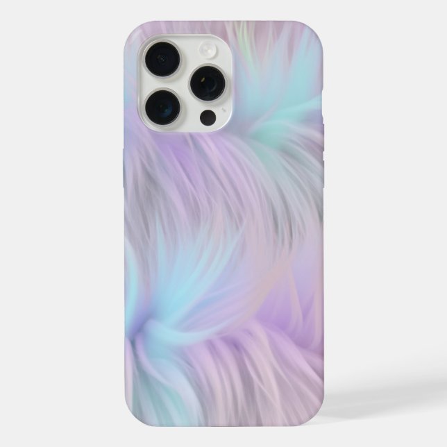 Coque iPhone Pastel Rainbow Fur (Verso)