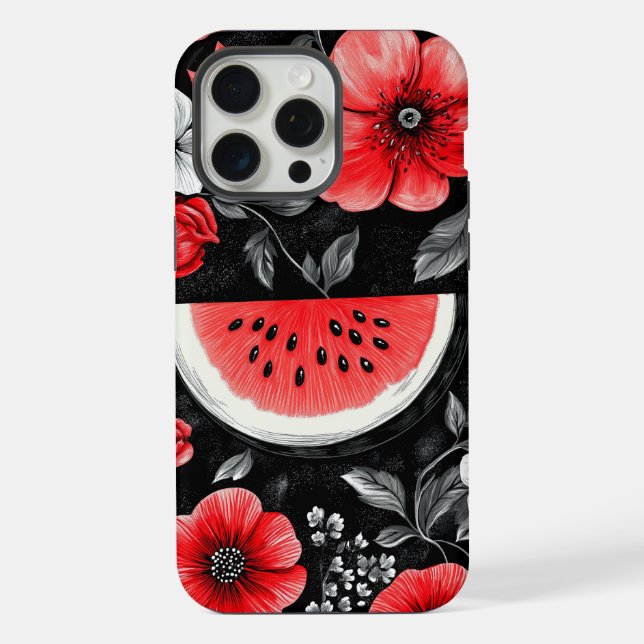 Coque iPhone pastèque et pavot (Verso)