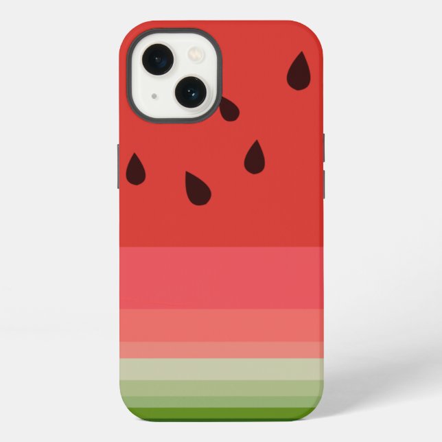 Coque iPhone Pastèque juteuse délicieuse mûre avec motif de gra (Verso)