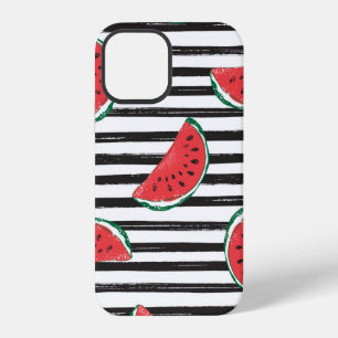 Coque iPhone 12 Pastèque motif sans couture rayé