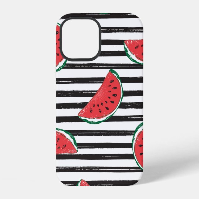 Coque iPhone Pastèque motif sans couture rayé (Verso)