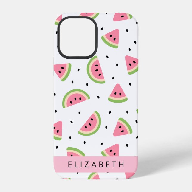 Coque iPhone Pastèque Rose, Pâtes De Pâques, Votre Nom (Verso)