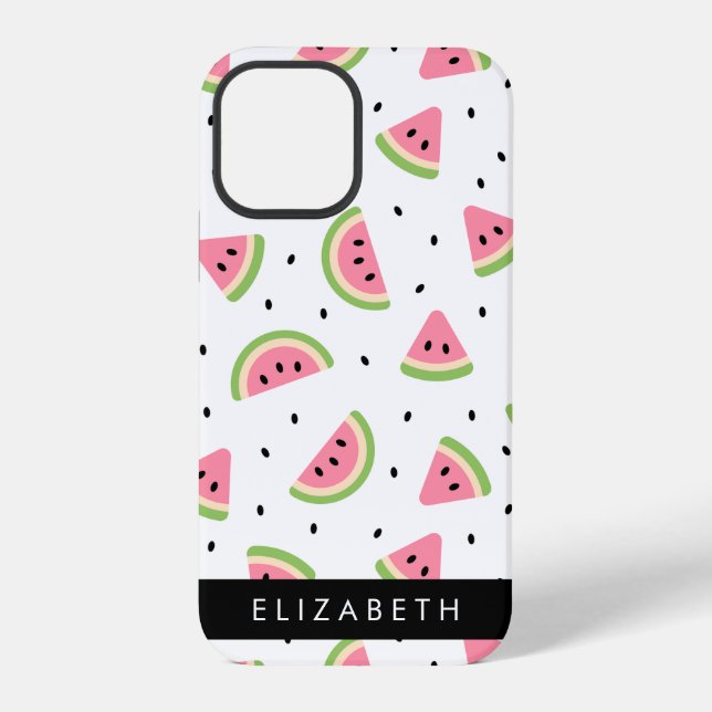 Coque iPhone Pastèque Rose, Pâtes De Pâques, Votre Nom (Verso)