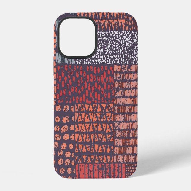 Coque iPhone Patchwork bohème : conception transparente dessiné (Verso)