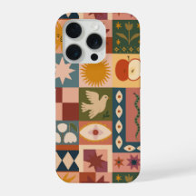 Patchwork céleste bohémien avec symboles mystiques