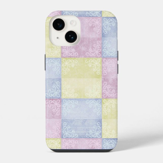 Coque iPhone Patchwork coloré Pastels (Verso)