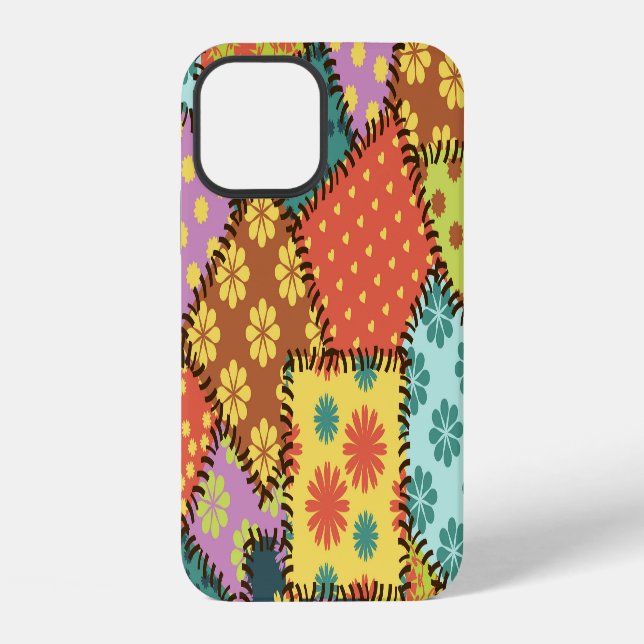 Coque iPhone Patchwork Éclectique : Mélange de Motifs Divers (Verso)