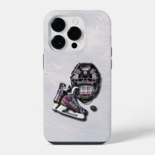 Coque Pour iPhone 14 Plus Patins à Hockey sur Glace Casque Palet Avec Nom Et