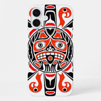 Coque iPhone 16 Plus patrimoine culturel artistique tribal Haida soleil