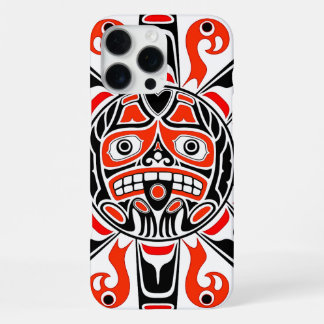 Coque iPhone 16 Pro Max Patrimoine culturel artistique tribal Haida soleil