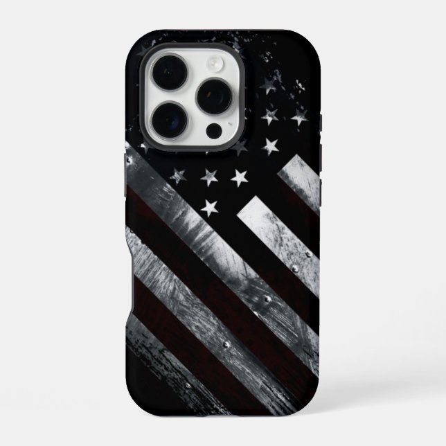 Coque iPhone Patriotic Industrial American Flag (Verso)
