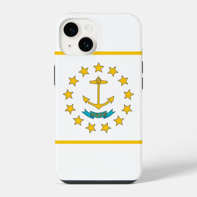 Coque iPhone Patriotique Apple iPhone 14 Coque-Mate, Rhode Isla (Verso)