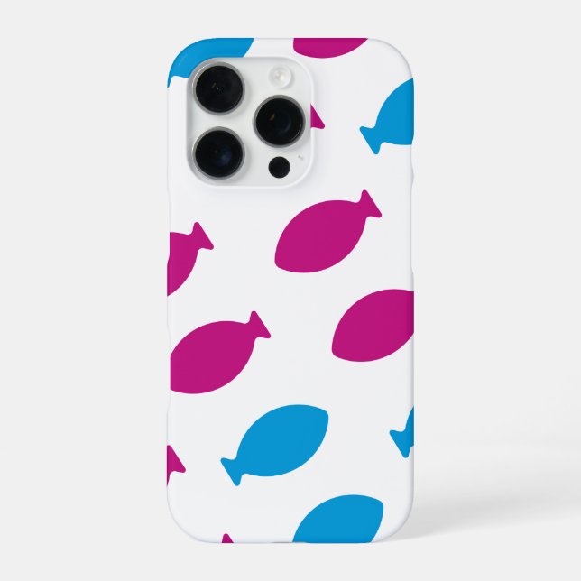 Coque iPhone Patrón de peces de colores (Verso)