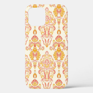 Coque iPhone 12 Patten vintage fleuri sans couture. Guerre baroque