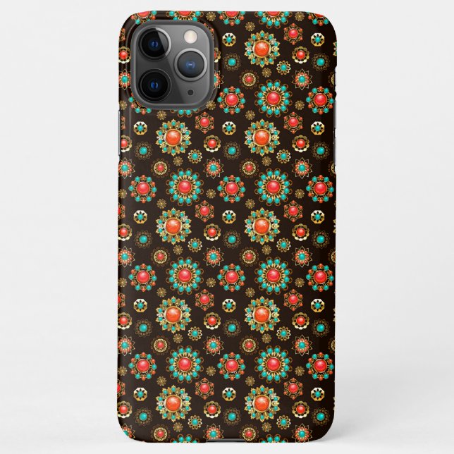 Coque iPhone Pattern de Ethnic Brooches Seamless (Dos)