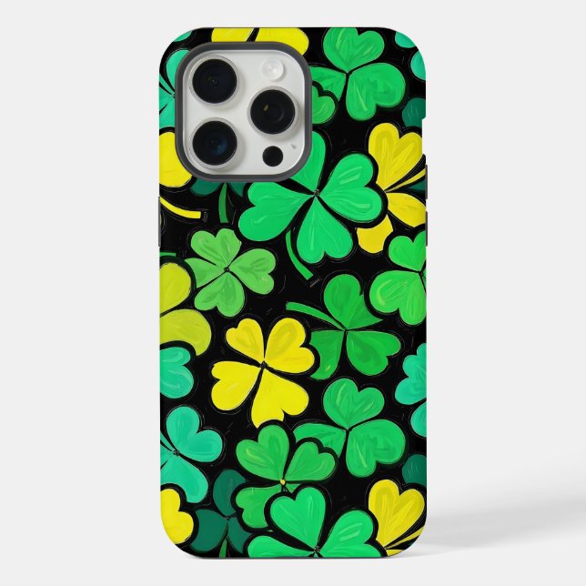 Coque iPhone Pattern St. Patrick's Day Clowers  (Verso)