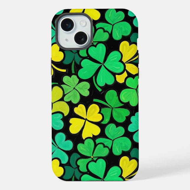 Coque iPhone Pattern St. Patrick's Day Clowers  (Verso)