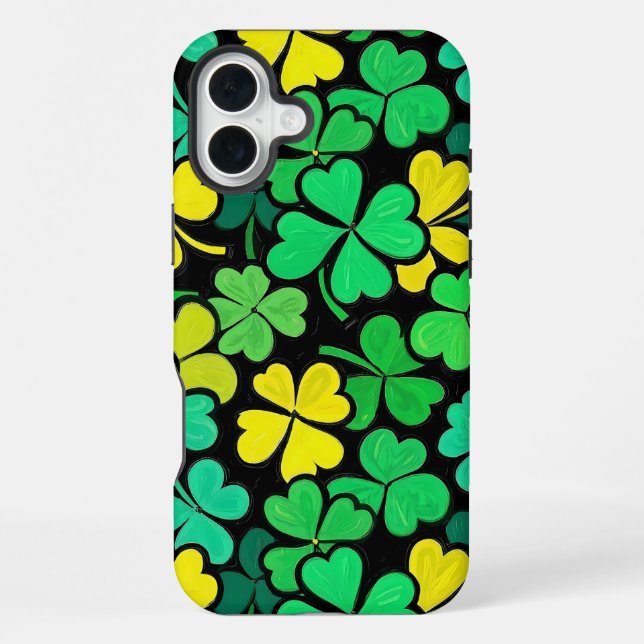 Coque iPhone Pattern St. Patrick's Day Clowers  (Verso)