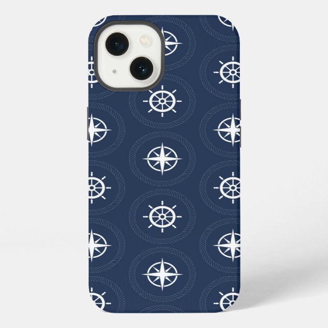 Coque iPhone Patters maritimes (Verso)