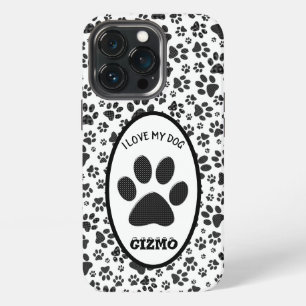 Etui iPhone 13 Pro Pattes de chien noir et blanc à pois Case-Mate iP
