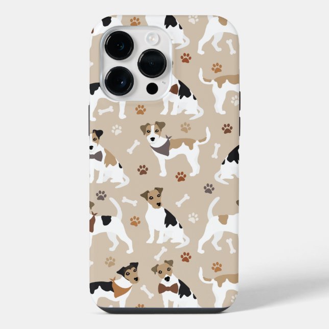 Coque iPhone Pattes et os de Jack Russell Terrier (Verso)