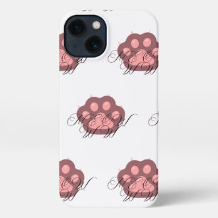 Etui iPhone 13 Paw à chat mignonne "MEOW" Calligraphie - adorable