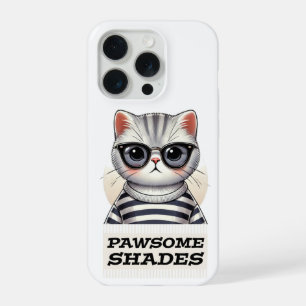 Coque iPhone 15 Pro Pawsome Shades – Chat Cool avec Lunettes de Soleil