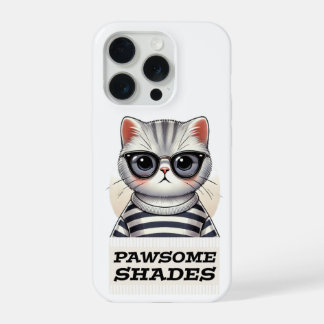 Coque iPhone 15 Pro Pawsome Shades – Chat Cool avec Lunettes de Soleil