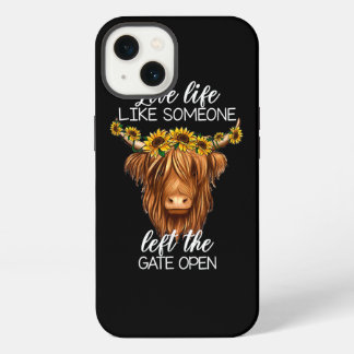Etui iPhone 13 Pays Heifer Highland Vache Avec Sunflower Farm F