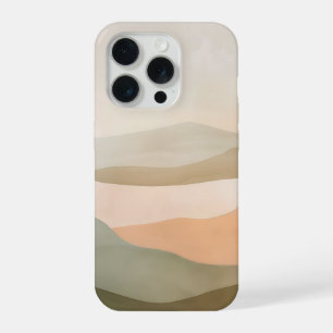 Coque iPhone 15 Pro Paysage Abstrait à l'Horizon Brumeux – Neutre Mini