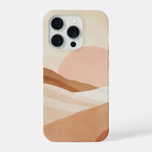 Coque iPhone Paysage Abstrait de Lever de Soleil dans un Désert (Verso)