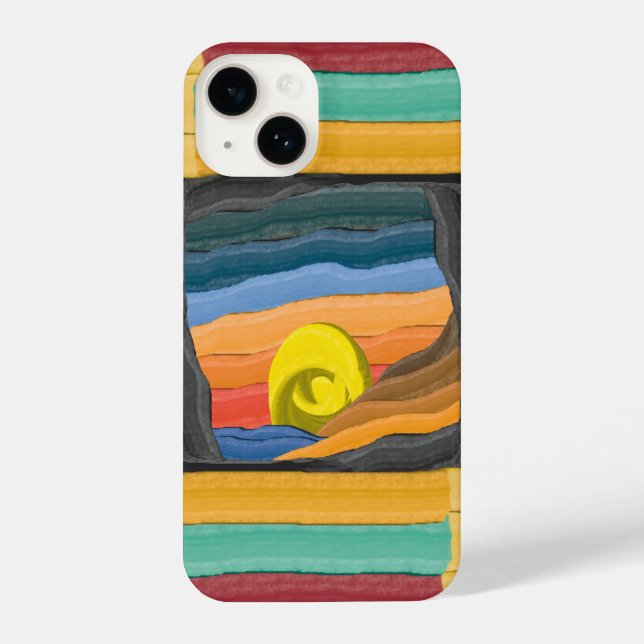 Coque iPhone Paysage Abstrait vibrant (Verso)