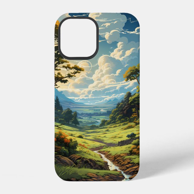 Coque iPhone Paysage Ciel Herbe Verte (Verso)