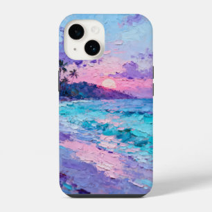 Coque Pour iPhone 14 Paysage de coucher de soleil sur une île tropicale