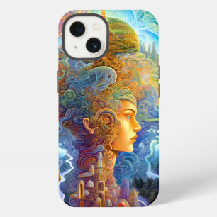 Etui iPhone 13 Paysage de femme surréaliste Art fantastique
