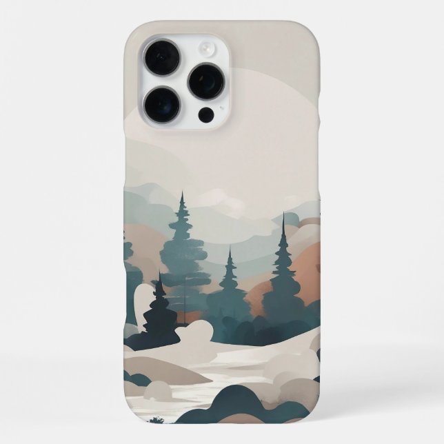 Coque iPhone Paysage de la forêt de Boho (Verso)