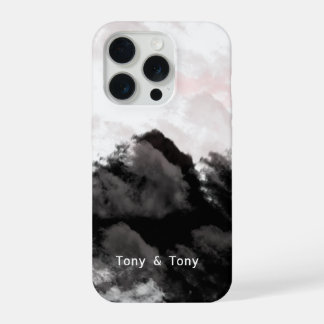 Coque iPhone 15 Pro Paysage de montagne personnalisé I Noir et Blanc