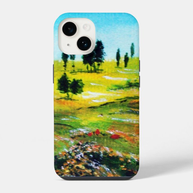COQUE iPhone PAYSAGE DE TOSCANE AVEC COQUELICOTS (Verso)