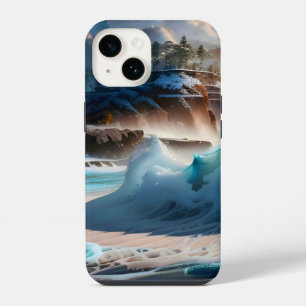 Coque Pour iPhone 14 Paysage de vagues océaniques en bord de mer 1