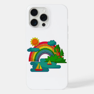 Coque iPhone 15 Pro Max Paysage de voyage en bateau sous les nuages de sol