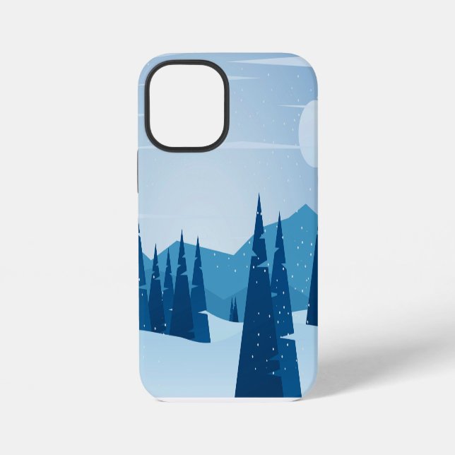 Coque iPhone Paysage hivernal avec neige (Verso)