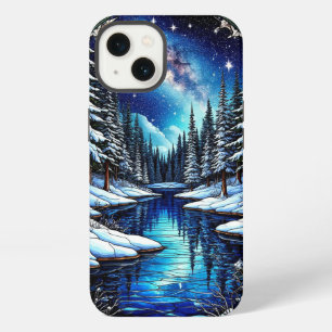 Etui iPhone 13 Paysage hivernal époustouflant avec neige